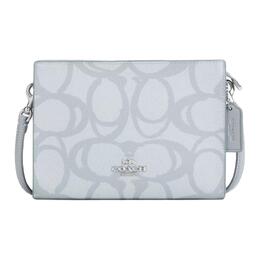 Coach Покрытый холст наплечная сумка, кроссбоди маленькая женская ice blue cbl93-svnb9