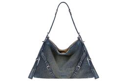 Givenchy Сумка через плечо, 100% хлопок с телячьей кожей, средний размер, цвет army blue, женская bb50ssb1qb-427