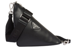 Prada Кожаная треугольная сумка кроссбоди, мужская наплечная сумка black 2vh155_ask_f0002_v_olo