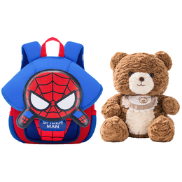 Disney Сумка-рюкзак для малышей серии Strawberry Bear из неопрена с покрытием PU, детский розовый/синий b20124-l | spider-man+brown bear