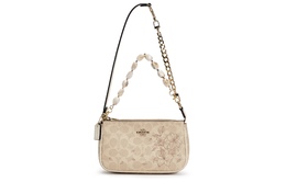 Coach Покрытая тканью маленькая сумка через плечо Mahjong Sets для женщин малого размера Sand & Chalk White cw426-imxdm(team80-玫瑰花藤) | breeze lily