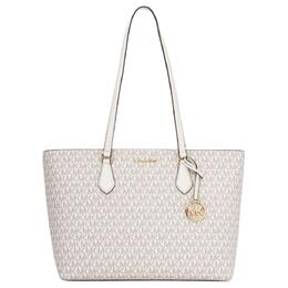 Michael Kors Сумка-шоппер из покрытого холста, шоппинг-сумка, сумка через плечо, женская большая сумка milk white 35s4g6ht9b-ltcrm