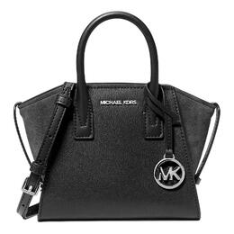 Кожаная женская мини-сумка Avril Leather One Shoulder черная Michael Kors, Set (Bag) 35f4s4vc0l-black