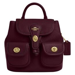 Рюкзак Hadley Refined Pebble Grain Leather With Smooth Leather Medium Women's Dark Burgundy Coach cbh09-imorx