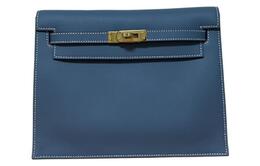 Hermes Клатч Kelly Danse Swift Leather Women's Bleu Jean Denim Blue h075233cc75