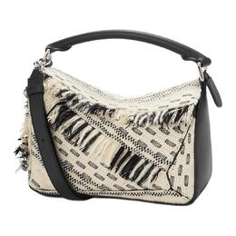 Loewe Пазл коровья кожа сумка через плечо маленькая женская black & white a510s21xcj-1102