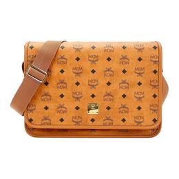 MCM Классический кожаный мессенджер Visetos, наплечная сумка, кроссбоди средний мужской коричневый коньяк mmmaakc02co001