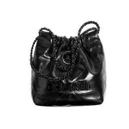 Chanel Сумка 22Bag Shiny Calfskin, ведро, через плечо, мини, женская, black as3980-b09220-94305