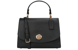 Coach Кожаная сумка тилли с вышивкой крестиком, через плечо, кроссбоди, средний размер, женская, black 76618-imblk