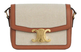 Celine Сумка Teen Triomphe Textile, Cow Leather, женская наплечная, white 188882bgi.04lv