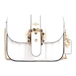 Coach Сумка кроссбоди Gemma Sheepskin с кожаной вставкой, маленькая женская сумка через плечо chalk white c5116-imchk