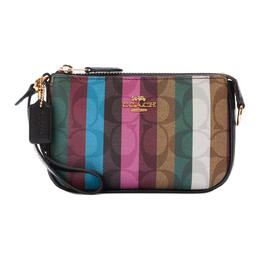 Coach Сумка-конверт Nolita Canvas With Leather, наплечная сумка, клатч Trumpets, женская, коричневая и радужная c6021-ime7v