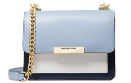 Michael Kors Сумка кроссбоди, мини-сумка через плечо Jade Cow Leather с искусственной кожей для женщин Sky Blue 32s9gj4c0t-nvy/wht/pblu