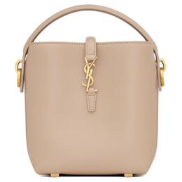 Saint Laurent Сумка-ведро Cassandre из коровьей кожи, наплечная сумка, кросс-боди мини, женская, темный бежевый 765870-2r20w-2721