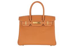 Hermes Сумка Birkin из кожи Epsom, кожа коровы, Birkin, клатч, обычный размер, женская, 37, Gold Brown h041701cc37