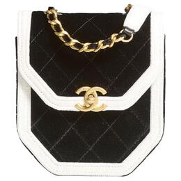 Chanel 21k зимняя велюровая сумка с клапаном, сумка через плечо, кроссбоди женская black & white as2658-b06780-c0229