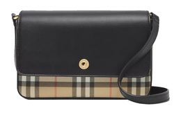 Burberry Винтажная мини-сумка для заметок в клетку и с кожаными деталями архивная бежевый/черный 80492431