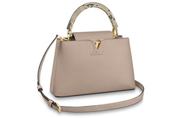 Сумка кросс-боди через плечо Capucines Grain Taurillon Leather Kapusin средний размер женская beige Louis Vuitton n92802