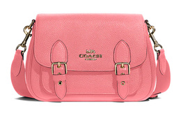 Coach Сумка через плечо lucy pebbled leather, кросс-боди средний women's toffee pink & gold zippers c6782-imrrj