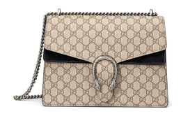 Gucci Сумка dionysus из холста с кожаной цепью, наплечная сумка, сумка через плечо medium women's ebony/black 403348-khnrn-9769