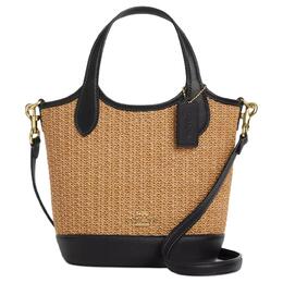 Coach Сумка-ведро Hanna, сумка через плечо, кроссбоди, маленькая женская сумка коричневый и black cal92-imxub