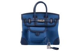 Hermes Биркин карго канвас со свифт кожа канвас сумка, биркин сумка, ручная сумка Regular Unisex Navy h082739ckaj