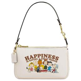 Coach Сумка-конверт PEANUTS Snoopy, Collaboration Nolita из личи зерненой кожи маленькая женская white cbm76-imcah