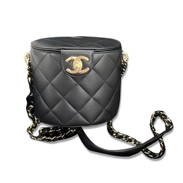 Chanel Косметичка из овчины, косметичка, сумка через плечо, кроссбоди среднего размера женская black as1355-b01914-94305