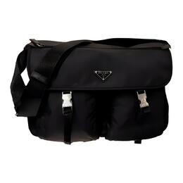Prada Сумка-мессенджер из переработанного нейлона, наплечная сумка, большая кроссбоди унисекс black 1bd738_zot_f0002