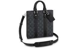 Louis Vuitton Сумка через плечо Sac Plat из покрытого холста с кожаной отделкой, мужская, черная m46456
