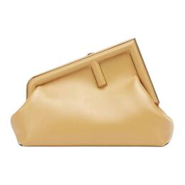 Кожаная клатч на одно плечо crossbody trumpets женская песочная Fendi 8bp129-abve-f1i2a