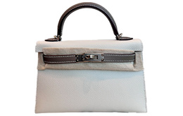 Hermes Мини Келли второго поколения кожаная сумка Келли женская молочный коктейль белый и слоновая кость серый h501345cz00