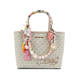 Michael Kors Сумка Jet Set Leather, шоппер, мини-клатч Vanilla White 35t9gtvt0b-640(team352-粉绮珠香) | honey color chain