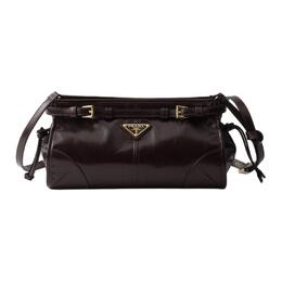 Prada Кожаная сумка через плечо bonnie маленькая женская dark brown 1bh215_2cyr_f01d6