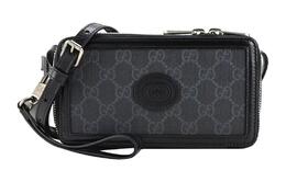 Мини-сумка через плечо из кожи канвас черная Gucci 671674-92tcn-1000