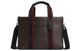 Тканевая сумка с кожаными вставками, шоппер, сумка через плечо, кроссбоди, женская ручная кладь tubas coffee Coach cn058-svbmc