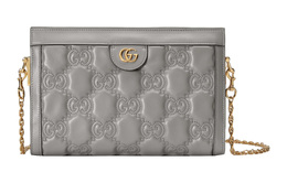 Сумка GG Matelassé Leather Chain Bag через плечо, женская сумка gray Gucci 702200-um8hg-1563