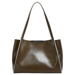 Marni Сумка-шоппер из телячьей кожи, шоппинг-сумка, дамская сумка, сумка через плечо Trumpets Women's Dark Green shmp0152u0p853300v58