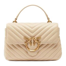 Одноплечевая мини-сумка для женщин из овчины с коровьей кожей beige Pinko 100044-a0gk-c50q
