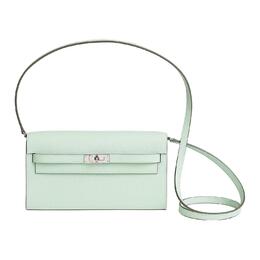 Hermes Кошелек Kelly Epsom Calfskin, женская сумка через плечо Mint Green h080253ckn3
