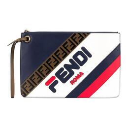 Fendi FILA Collaboration клатч из коровьей кожи средний женский blue/white 8bs022-a5s0-f15hi