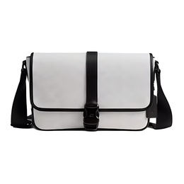 Coach Сумка кроссбоди, плечевая сумка большая мужская League Artificial Leather With Cow Leather белая и черная cu202-xtp