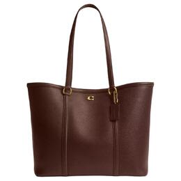 Сумка-шоппер из полированной кожи pebble, вместительная женская сумка через плечо, фурнитура brass и maple Coach cu056-b4mpl