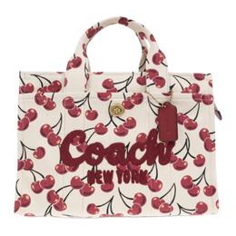 Coach Тканевая сумка-шоппер, шоппинг-сумка, сумка через плечо, женская сумка большого размера бежевый и красный cz193-b4cah