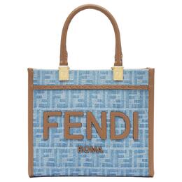 Fendi Сумка-шоппер Sunshine Denim, сумка для покупок, сумка через плечо, маленькая женская сумка светло-голубой 8bh394-as3f-f1plm
