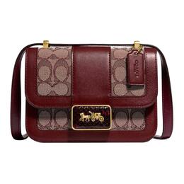 Coach Кожаная маленькая квадратная сумка али, кроссбоди, маленькая женская сумка через плечо бордового цвета c3760-b4rh5