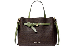 Michael Kors Сумка через плечо Emilia Polyester, кросс-боди, женская большая сумка dark brown и grass green 35f0gu5s3b-light-sage