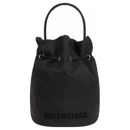 Balenciaga Сумка-ведро wheel polyamide, сумка через плечо, кроссбоди, женская ручная кладь extra small black 656682h854n1000