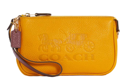 Кожаная наплечная сумка nolita, ручная монетная сумка на запястье, маленькая женская сумка candy orange Coach c4653-imsqp