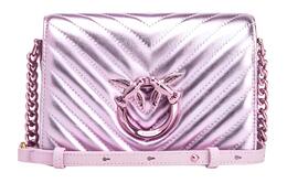 Pinko Кожаная маленькая квадратная сумка, клатч, кроссбоди, мини-сумка через плечо для женщин светло-розовый 100067-a1je-wwgb